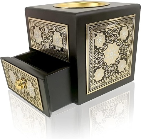 Nazareth Store czarne drewniane arabskie kadzidło KADZIELNICA bakhoor