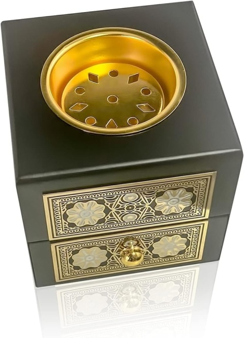 Nazareth Store czarne drewniane arabskie kadzidło KADZIELNICA bakhoor