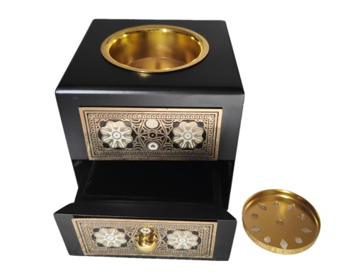 Nazareth Store czarne drewniane arabskie kadzidło KADZIELNICA bakhoor