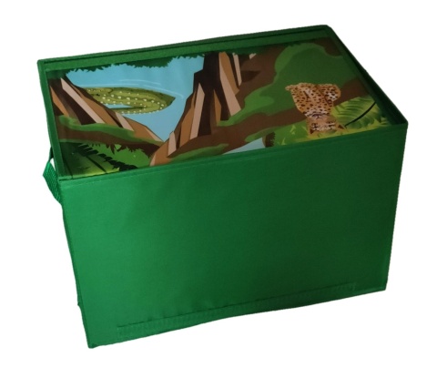 Pudełko organizer skrzynia z uchwytami mata dla dzieci do przechowywania zabawek