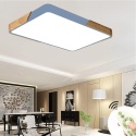 lampa sufitowa plafon żyrandol z pilotem metal drewno ściemnialna