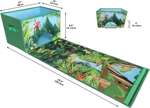 Pudełko organizer skrzynia z uchwytami mata dla dzieci do przechowywania zabawek