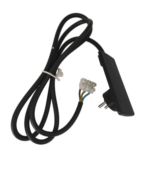 Wtyczka ultra płaska z kablem kabel EVOline 1.50 m czarny