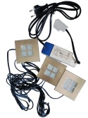 Zestaw 3 lamp z diodami LED szczotkowane 230V