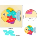 Drewniane puzzle dla dzieci 6-elementowa układanka TOLOYE ze zwierzętami 