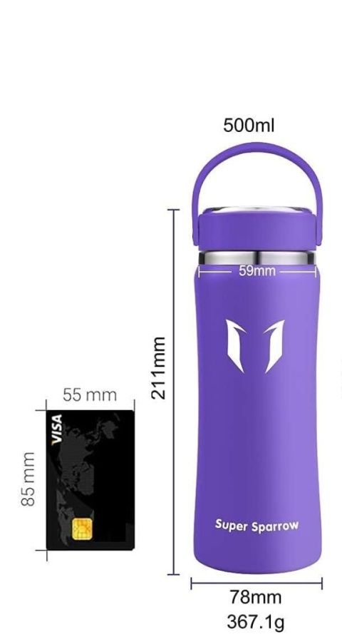 Butelka na wodę bidon Super Sparrow stal nierdzewna termiczna 500 ml metal
