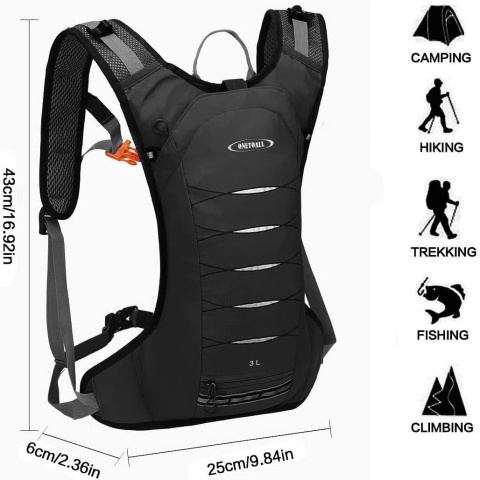 Plecak podróżny rowerowy 3L sportowy lekki trekking bieganie wędrówki