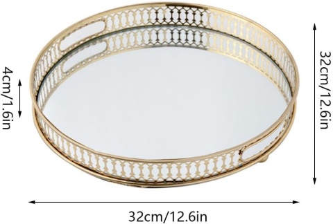 Taca kosmetyczna 32 cm okrągła z lustrem organizer biżuteria kosmetyki