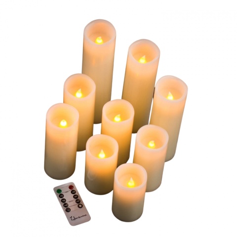zestaw 9x świeca woskowa led pilot Hausware świece ledowe