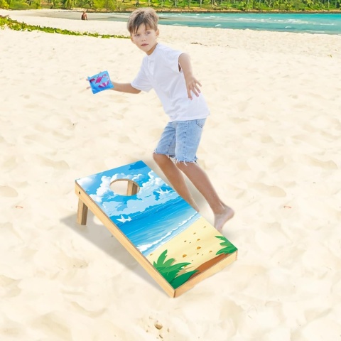 Zestaw do gry w Cornhole drewno 60 x 30 cm plansze torba worki