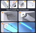 aluminiowe kanały LED z osłoną mleczną 1 m komplet 10 szt profil V