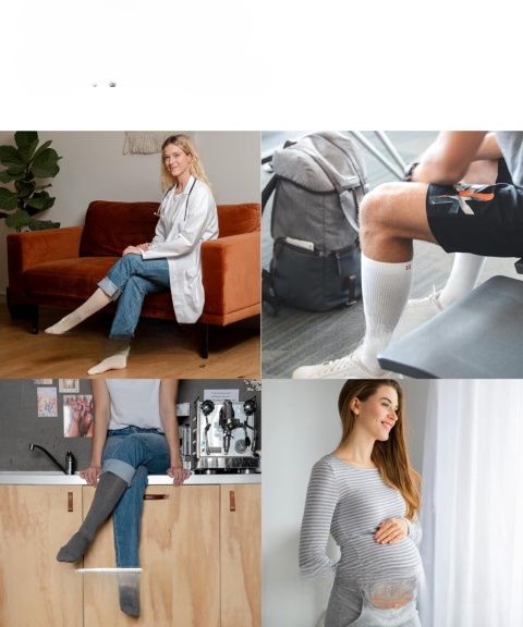 DANISH ENDURANCE Skarpety PODKOLANÓWKI uciskowe bawełna organiczna 14-18 mmHg L 43 47