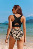Damski strój kąpielowy bikini z wysokim stanem i push-upem kostium S