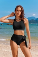 Damski strój kąpielowy bikini z wysokim stanem i push-upem kostium S