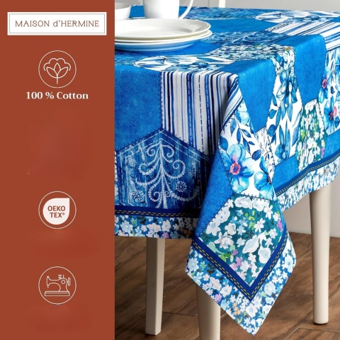 Obrus 100% bawełna Maison d' Hermine Summer Blues 160x220 cm