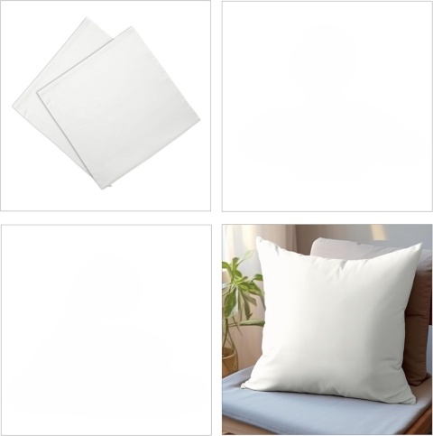 Poszewki na poduszki Encasa Homes 45x45 cm 4 szt. białe do sublimacji z zamkiem