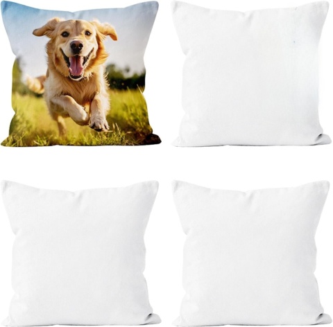 Poszewki na poduszki Encasa Homes 45x45 cm 4 szt. białe do sublimacji z zamkiem