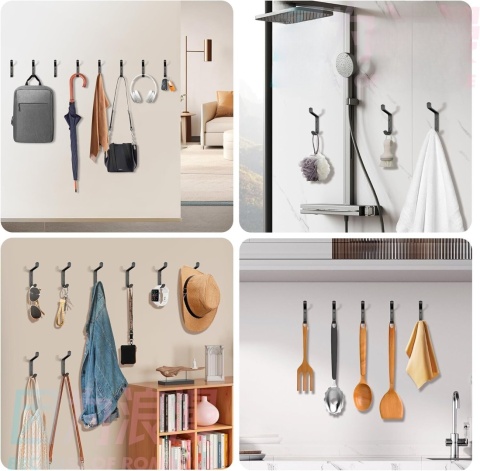 16 wieszaków na ubrania wieszak ścienny aluminium haczyk czarny loft