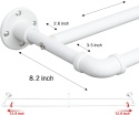 drążek do zasłon firan metal karnisz styl przemysłowy wieszak rozsuwany regulowany 2 torowy 74 - 346 cm