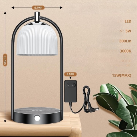 Zestaw 2 lampek nocnych lampa Feallive ściemniane ładowarka indukcyjna 15W porty USB A+C