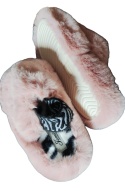 Kapcie Damskie Pluszowe Ciepłe Memory Foam 36/37 Pudrowy Róż JOMIX