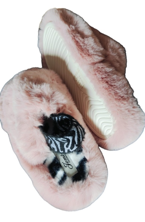 Kapcie Damskie Pluszowe Ciepłe Memory Foam 36/37 Pudrowy Róż JOMIX