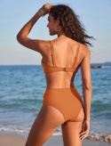 Damski strój kąpielowy bikini z wysokim stanem i push-upem kostium M