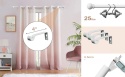 Regulowany zestaw karniszy ściennych 71-223 cm 16 mm biały mat ze wspornikami – 220 cm