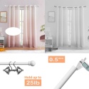 Regulowany zestaw karniszy ściennych 71-223 cm 16 mm biały mat ze wspornikami – 220 cm