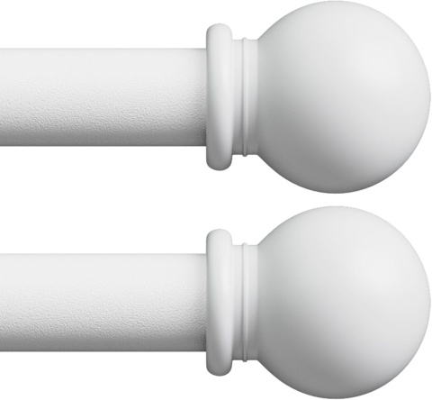 Regulowany zestaw karniszy ściennych 71-223 cm 16 mm biały mat ze wspornikami – 220 cm