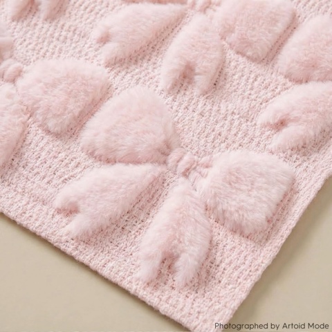 Bieżnik Artoid Mode Soft Pluszowy Futro 33 x 153 róż kokardka