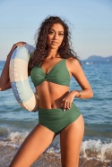 Ekouaer strój kąpielowy bikini wysoki stan i push-upe kostium M
