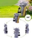 GOODECO Figurka Solarna Krowa Highland z Lampionem 27,6 cm solarna