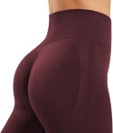 Legginsy sportowe damskie Scrunch Butt Push-Up Bordowe M