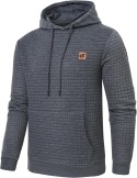 Męska bluza z kapturem żakardowa w kratę wafel szara 5XL