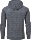 Męska bluza z kapturem żakardowa w kratę wafel szara 5XL