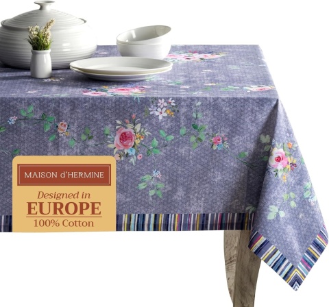 Obrus 100% bawełna Maison d' Hermine 160x220 sweet rose lavender