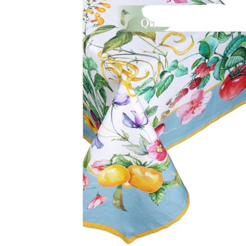 Obrus 100% bawełna Maison d' Hermine 140x180 giverny wiosna lato owoce kwiaty