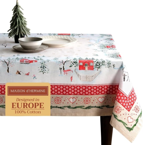 Obrus 100% bawełna Maison d' Hermine 140x180 zima święta