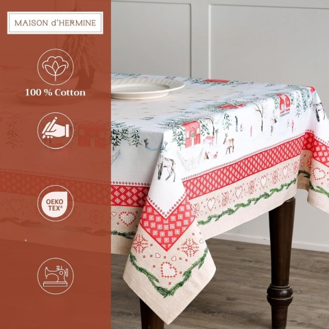 Obrus 100% bawełna Maison d' Hermine 140x180 zima święta