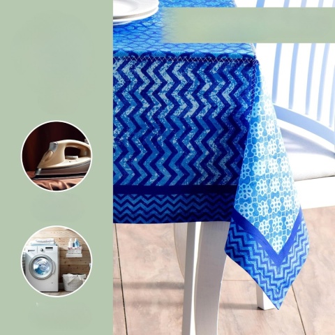 Obrus 100% bawełna Maison d' Hermine 140x180 indigo love