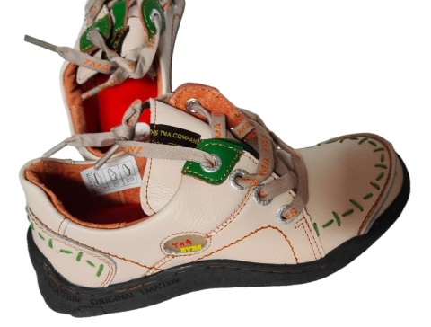Skórzane Półbuty Damskie SNEAKERSY TMA EYES BUTY Styl Vintage RETRO