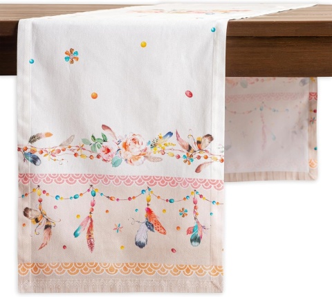 Bieżnik stołowy Maison d'Hermine 100% bawełna 50 x 150 cm IBIZA BEIGE ŁAPACZ SNÓW
