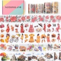Taśma Washi 4 rolki ozdobne wzory PET do planowania i rękodzieła scrapbooking