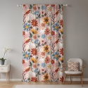 Zasłona w kwiaty na taśmie Zasłona Boho Retro VINTAGE w Kwiaty 107x160cm 1 szt.