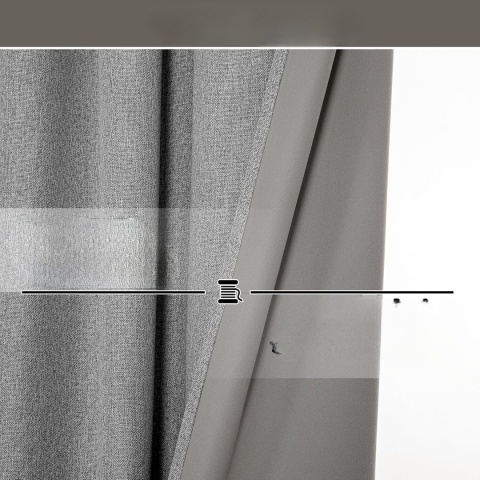 Zasłony zaciemniające termoizolacyjne zestaw 2 szt taśma 260x140cm Ciemnoszary