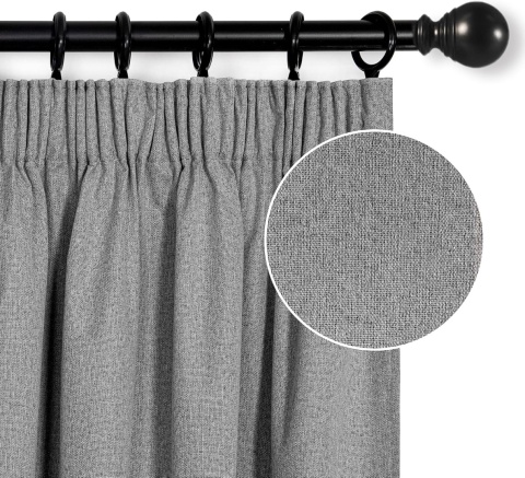 Zasłony zaciemniające termoizolacyjne zestaw 2 szt taśma 260x140cm Ciemnoszary