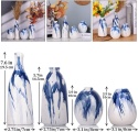 Zestaw 4 ceramicznych wazonów nowoczesny styl wiejski dekoracja biały niebieski
