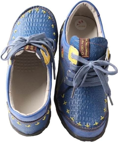 damskie mokasyny półbuty BUTY SKÓRZANE Casual Boho NIEBIESKIE TMA EYES