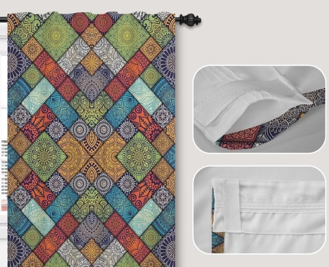 Boho Patchworkowa zasłona w stylu marokańskim Zasłona Ozdoba Mandala Okno Drzwi